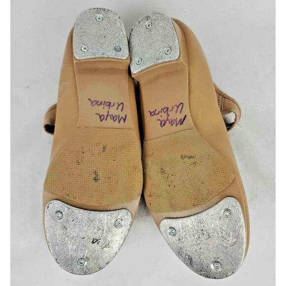 Theatrical Mary Jane Tap Shoes Beige Leather Made in Italy Girls Size 13 W - Picture 6 of 11